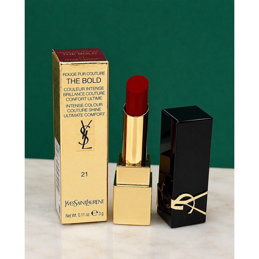 YSL Rouge Pur Couture The Bold Lipstick # 21 ROUGE PARADOXE  FULL SZ 3g  NEW